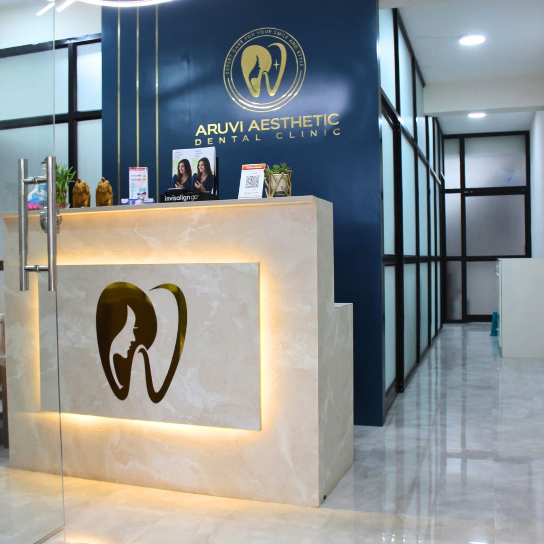 Reception area of Aruvi Aesthetic Dental Clinic, the best dental clinic in Hosur for aesthetic treatments.